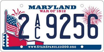 MD license plate 2AC9256