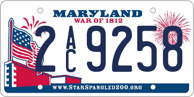 MD license plate 2AC9258