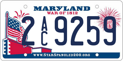 MD license plate 2AC9259