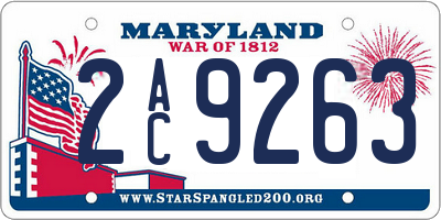 MD license plate 2AC9263