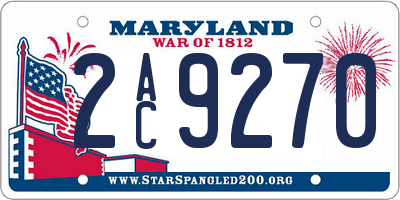 MD license plate 2AC9270