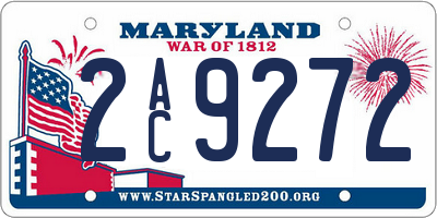 MD license plate 2AC9272