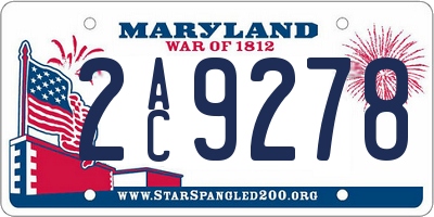 MD license plate 2AC9278