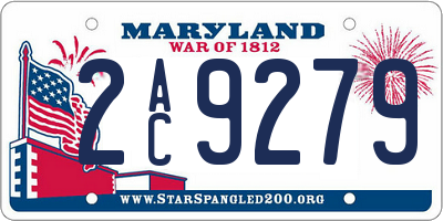 MD license plate 2AC9279