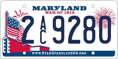 MD license plate 2AC9280