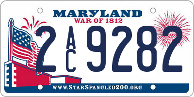 MD license plate 2AC9282