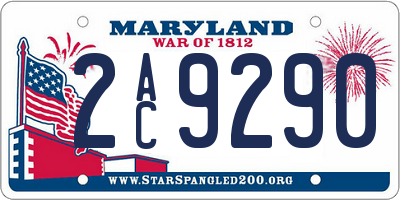 MD license plate 2AC9290