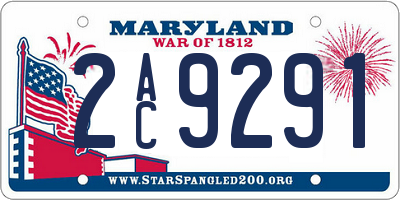 MD license plate 2AC9291