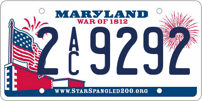MD license plate 2AC9292