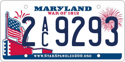 MD license plate 2AC9293