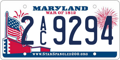 MD license plate 2AC9294