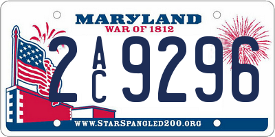 MD license plate 2AC9296