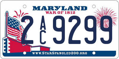 MD license plate 2AC9299