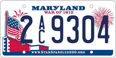 MD license plate 2AC9304