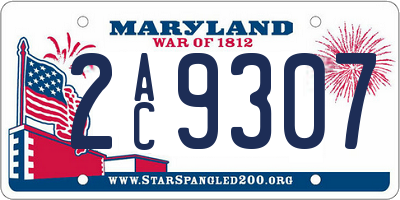 MD license plate 2AC9307