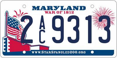 MD license plate 2AC9313