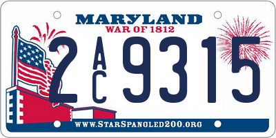 MD license plate 2AC9315