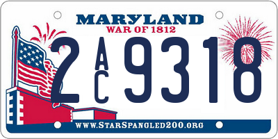 MD license plate 2AC9318