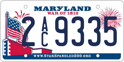 MD license plate 2AC9335