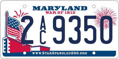 MD license plate 2AC9350