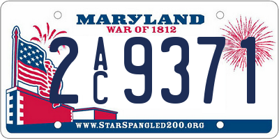 MD license plate 2AC9371