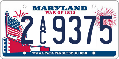 MD license plate 2AC9375