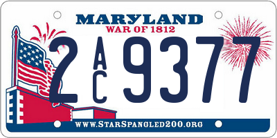 MD license plate 2AC9377