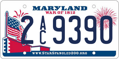 MD license plate 2AC9390