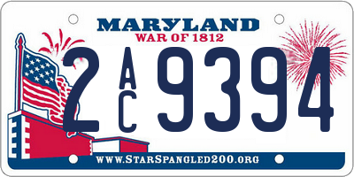 MD license plate 2AC9394