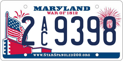 MD license plate 2AC9398
