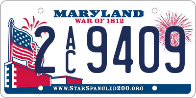 MD license plate 2AC9409