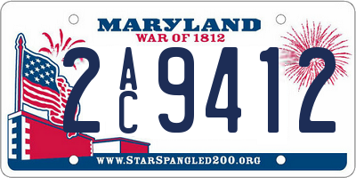 MD license plate 2AC9412