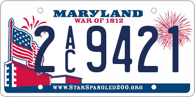 MD license plate 2AC9421