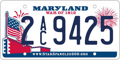 MD license plate 2AC9425