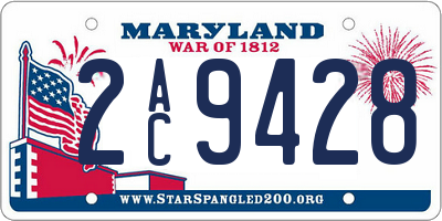 MD license plate 2AC9428