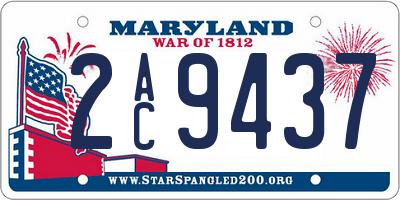 MD license plate 2AC9437