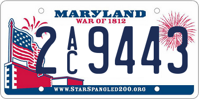MD license plate 2AC9443