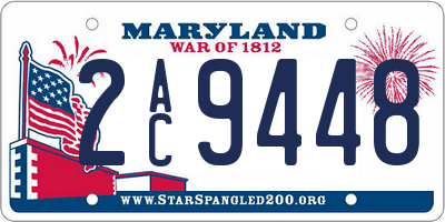 MD license plate 2AC9448