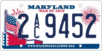 MD license plate 2AC9452