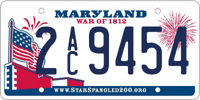 MD license plate 2AC9454