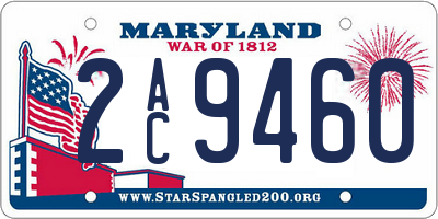 MD license plate 2AC9460