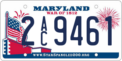 MD license plate 2AC9461