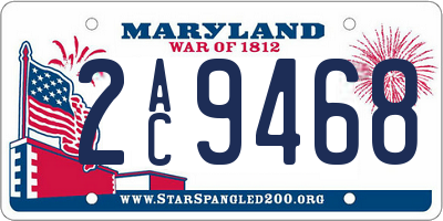 MD license plate 2AC9468