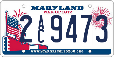 MD license plate 2AC9473