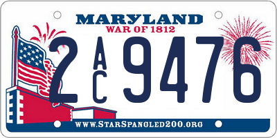 MD license plate 2AC9476
