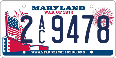 MD license plate 2AC9478
