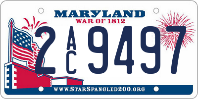 MD license plate 2AC9497