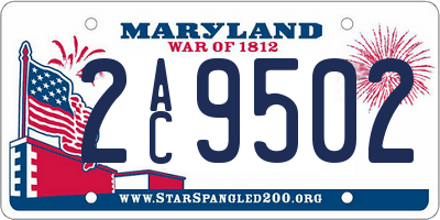 MD license plate 2AC9502