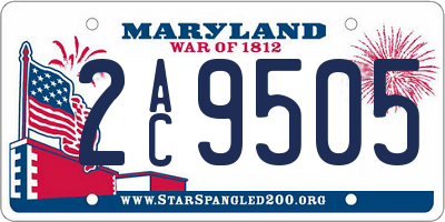 MD license plate 2AC9505