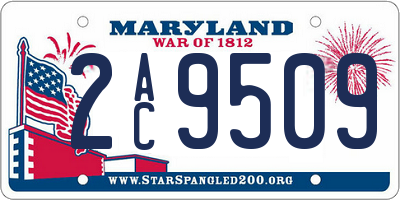 MD license plate 2AC9509